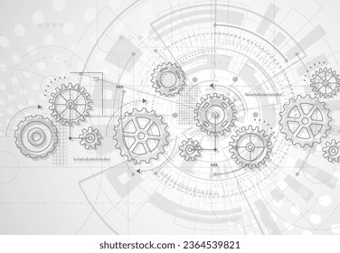 Abstrakter Hintergrund des Gangrades. Maschinentechnologie. Vektorgrafik