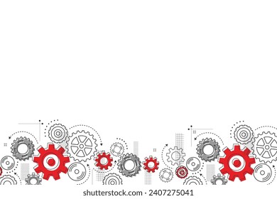 Abstract gear wheel mechanism background. Machine technology. Vector illustration