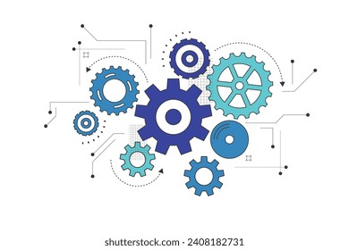 Abstrakter Hintergrund des Gangrades. Maschinentechnologie. Vektorgrafik