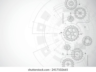 Abstrakter Hintergrund des Gangrades. Maschinentechnologie. Vektorgrafik