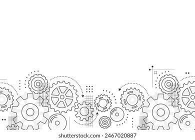Abstract gear wheel mechanism background. Machine technology. Vector illustration