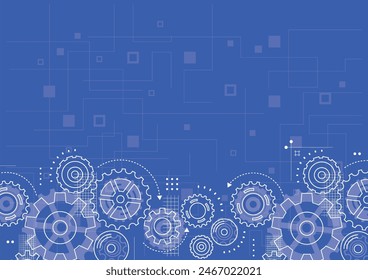 Hintergrund des Abstrakten Zahnradmechanismus. Maschinentechnik. Vektorillustration