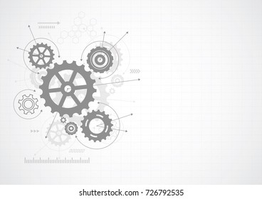 Abstract gear wheel mechanism background. Machine technology. Vector illustration