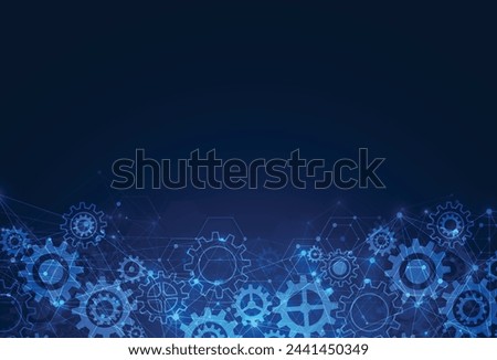 Abstract gear wheel mechanism background. Machine technology. Vector illustration