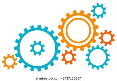 Abstract gear wheel mechanism. Mechanical gears illustration 