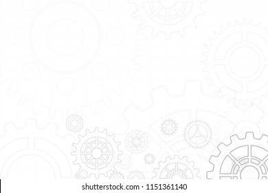 Abstract gear wheel mechanism on technology background. Vector illustration