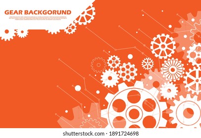 Abstract gear wheel pattern on orange technology background EP.3.Used to decorate on advertisement, wallpaper, message board, sign or other work.