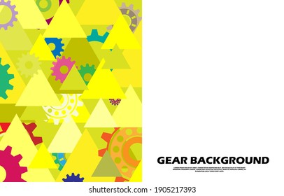 Abstract gear wheel pattern on a colorful technology square background EP.8.Used to decorate on billboards, advertisements, publications, messages, webpages, etc.