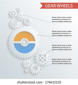 Abstract Gear Wheels Infographics Background Concept Design Illustration vector