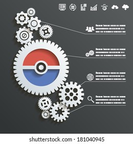 Abstract Gear Wheels Infographics Background Concept Design Illustration vector