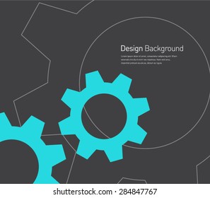 Abstract gear wheels symbol background for business design, technology, settings, working, advertisement. Flat design style
