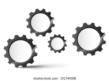 Abstract gear wheels. Vector design template on white background 