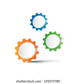 Abstract gear wheels. Vector design template on white background 
