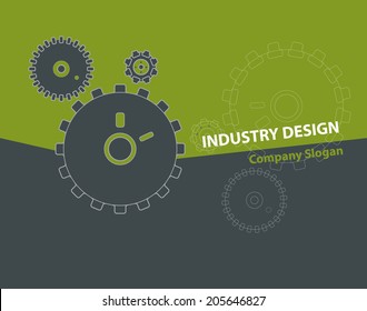 Abstract gear wheels. Vector design template