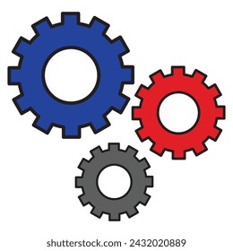 Abstract gear wheels. Vector design template. Gear design over gray background, vector illustration.7891