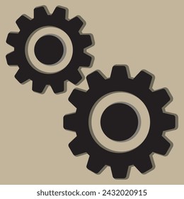 Abstract gear wheels. Vector design template. Gear design over gray background, vector illustration.7891
