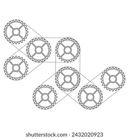 Abstract gear wheels. Vector design template. Gear design over gray background, vector illustration.7891