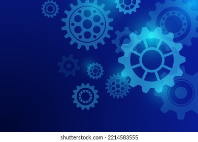 Fondo del futuro azul de los engranajes abstractos