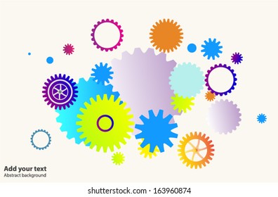 Abstract gears bright illustrative background