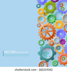 Abstract gears, colorful background. Vector eps10