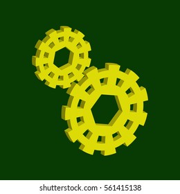 Abstract gears. Gear icon. Vector illustration. 3D gear icon.