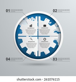 Abstract gears infographic. Design element. 