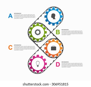 Abstract gears infographic. Design element. 
