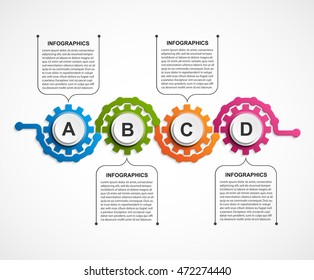 Abstract gears infographic. Design element. 
