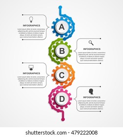 Abstract gears infographic. Design element.