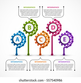 Abstract gears infographic. Design element. Infographics for business presentations or information banner