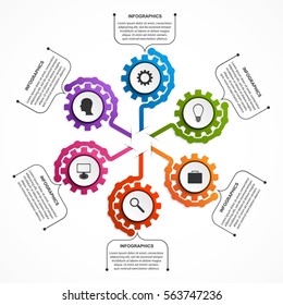 Abstract gears infographic. Design element. Infographics for business presentations or information banner.
