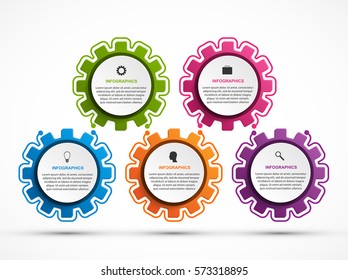 Abstract gears infographic. Design element. Infographics for business presentations or information banner