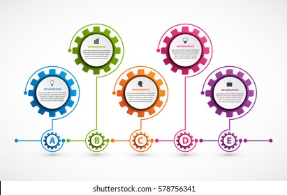 Abstract gears infographic. Design element. Infographics for business presentations or information banner