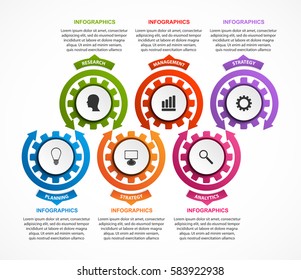 Abstract gears infographic. Design element. Infographics for business presentations or information banner. 