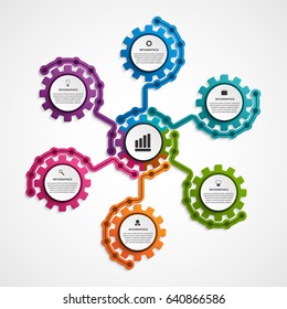 Abstract gears infographic. Design element. Infographics for business presentations or information banner