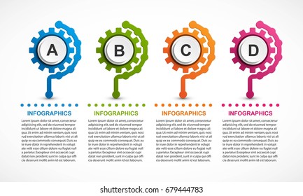 Abstract gears infographic. Design element. Infographics for business presentations or information banner