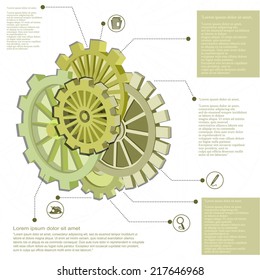 Abstract gears infographic design for your business promotional artwork