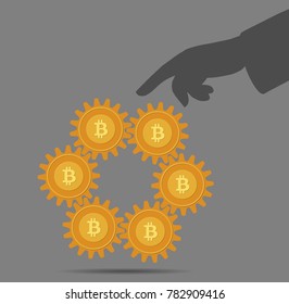 Abstract gears like bitcoins