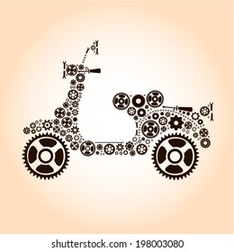 Abstract gears in Motorcycle shape