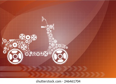 Abstract gears in Motorcycle shape