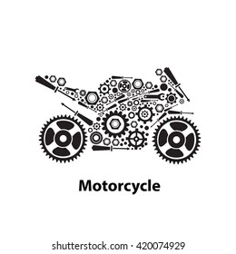 Abstract gears in Motorcycle shape