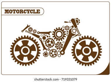 Abstract gears in Motorcycle shape