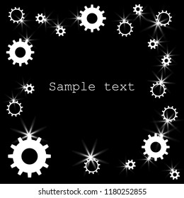 Abstract Gears shiny, silver with highlights with space for text. The concept of mechanisms in the art, banner, background. Vector illustration.