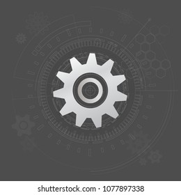 Abstract gears technology vector illustration.