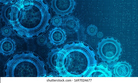 Abstract Gears wheel and Cock on Technology Background,vector