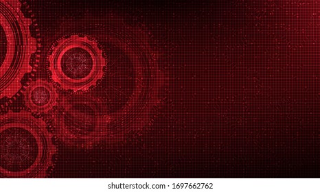 Abstract Gears wheel and Cock on Technology Background,vector