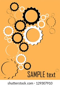 Abstract gears yellow background