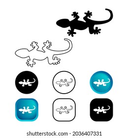 Abstrakter Gecko Reptilien-Symbolsatz