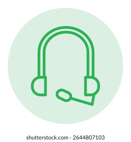 abstrato cor verde ícone fone de ouvido design plano