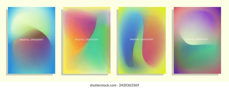 Abstract Gelato color radial gradient cover design set, for cover, magazine, poster, flyer, brochure, album, PPT, catalog, etc.
A4 EPS 10 vector design.